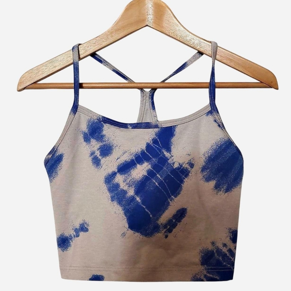 Aerie Blue and Gray Tie-Dye Tank Top
